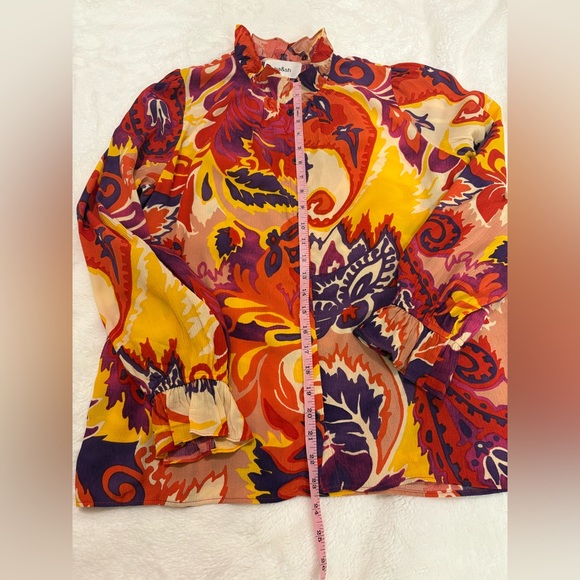 BA&SH Natsy Shirt In Vert Floral Print Blouse  Size 1 - Picture 9 of 15